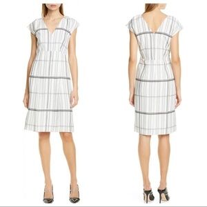 Lewit Grid Check Cap Sleeve Dress